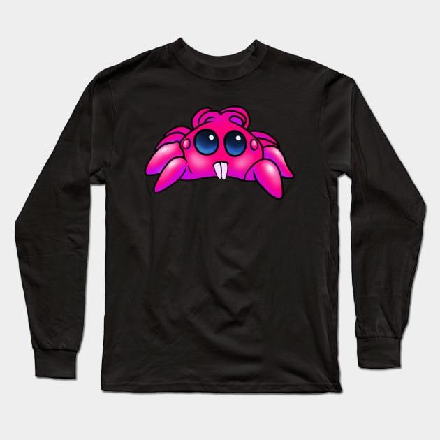 Cute Pink Spider With Crooked Teeth Long Sleeve T-Shirt by TWOintoA